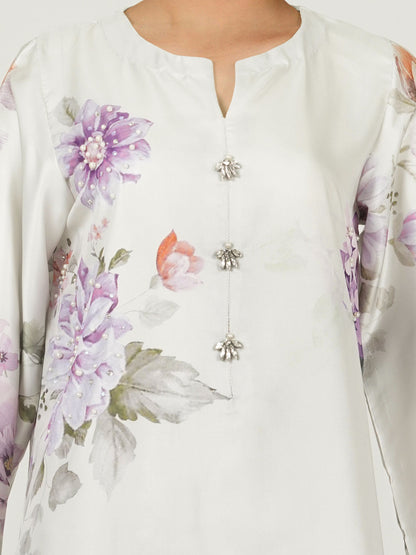 2 Piece Silk Suit- Embellished (Pret)