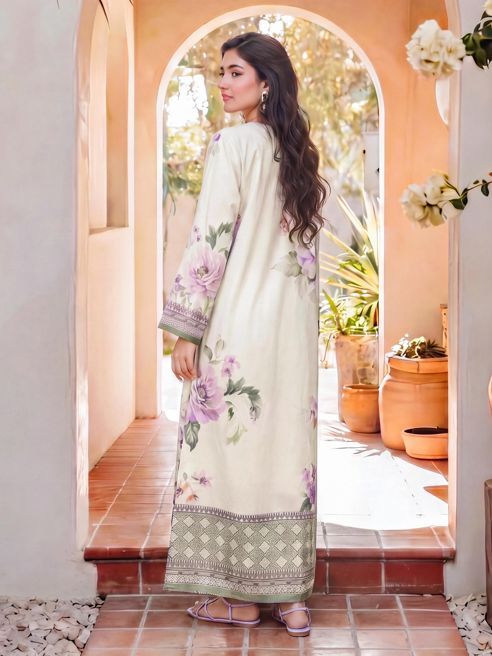 2 Piece Silk Suit- Embellished (Pret)