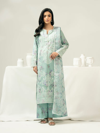 3 Piece Lawn Suit-Paste Print (Pret)