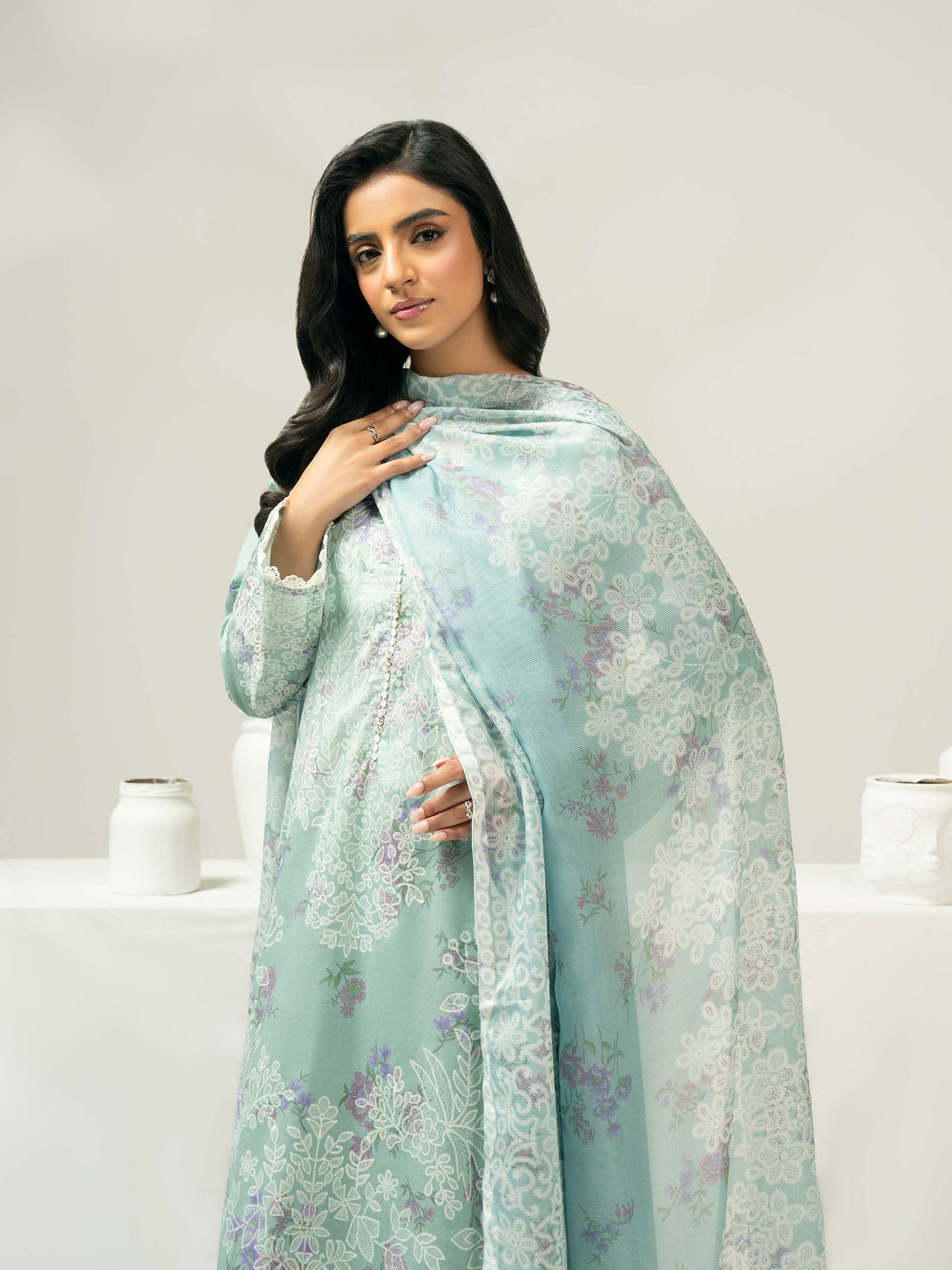 3 Piece Lawn Suit-Paste Print (Pret)