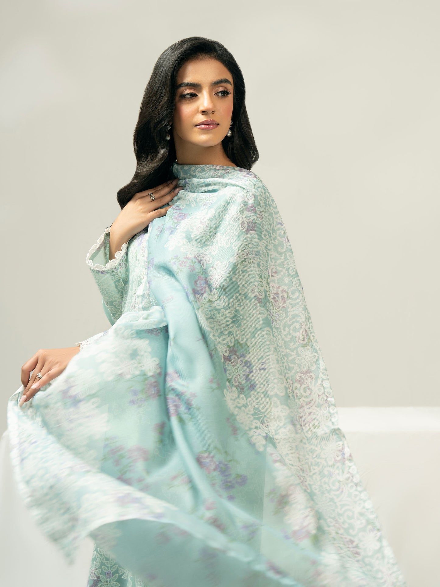 3 Piece Lawn Suit-Paste Print (Pret)