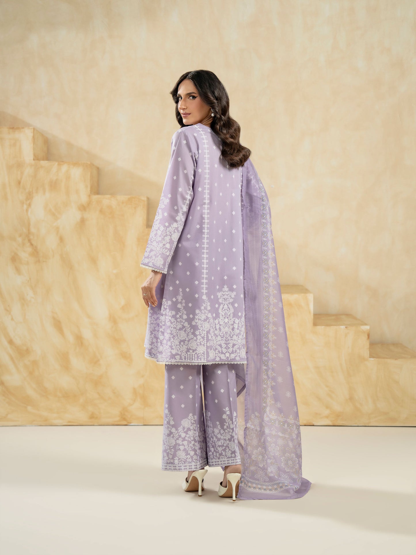 3 Piece Lawn Suit-Paste-Print (Pret)