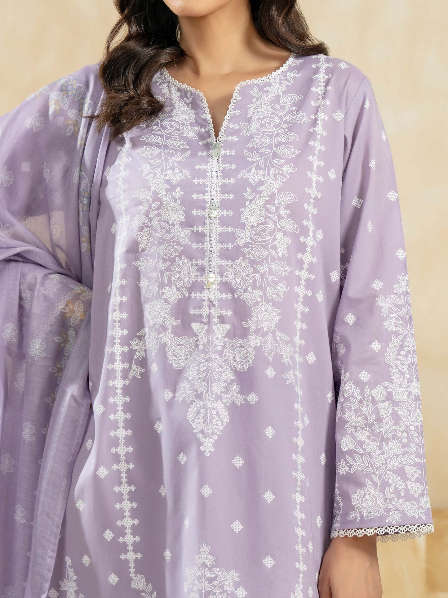 3 Piece Lawn Suit-Paste-Print (Pret)