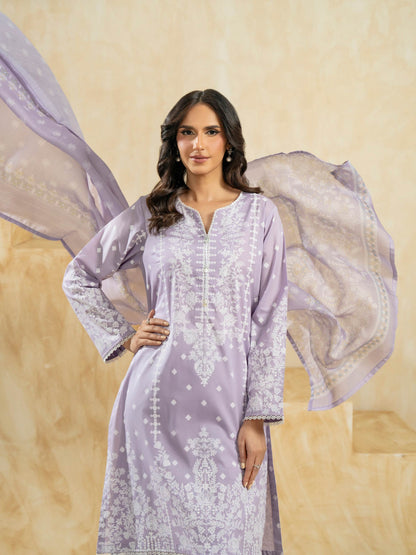 3 Piece Lawn Suit-Paste-Print (Pret)