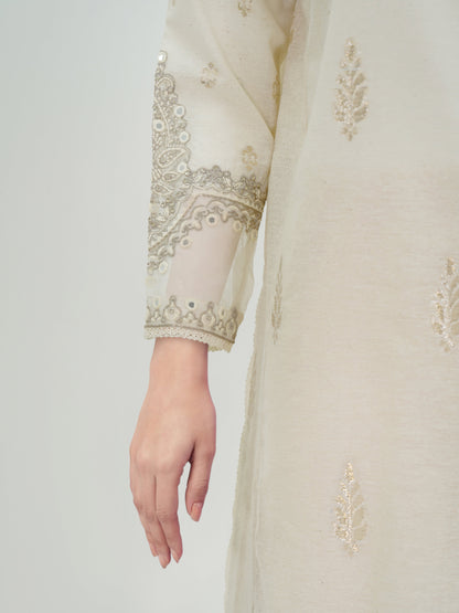 3 Piece Special Jacquard Suit- Embroidered (Pret)
