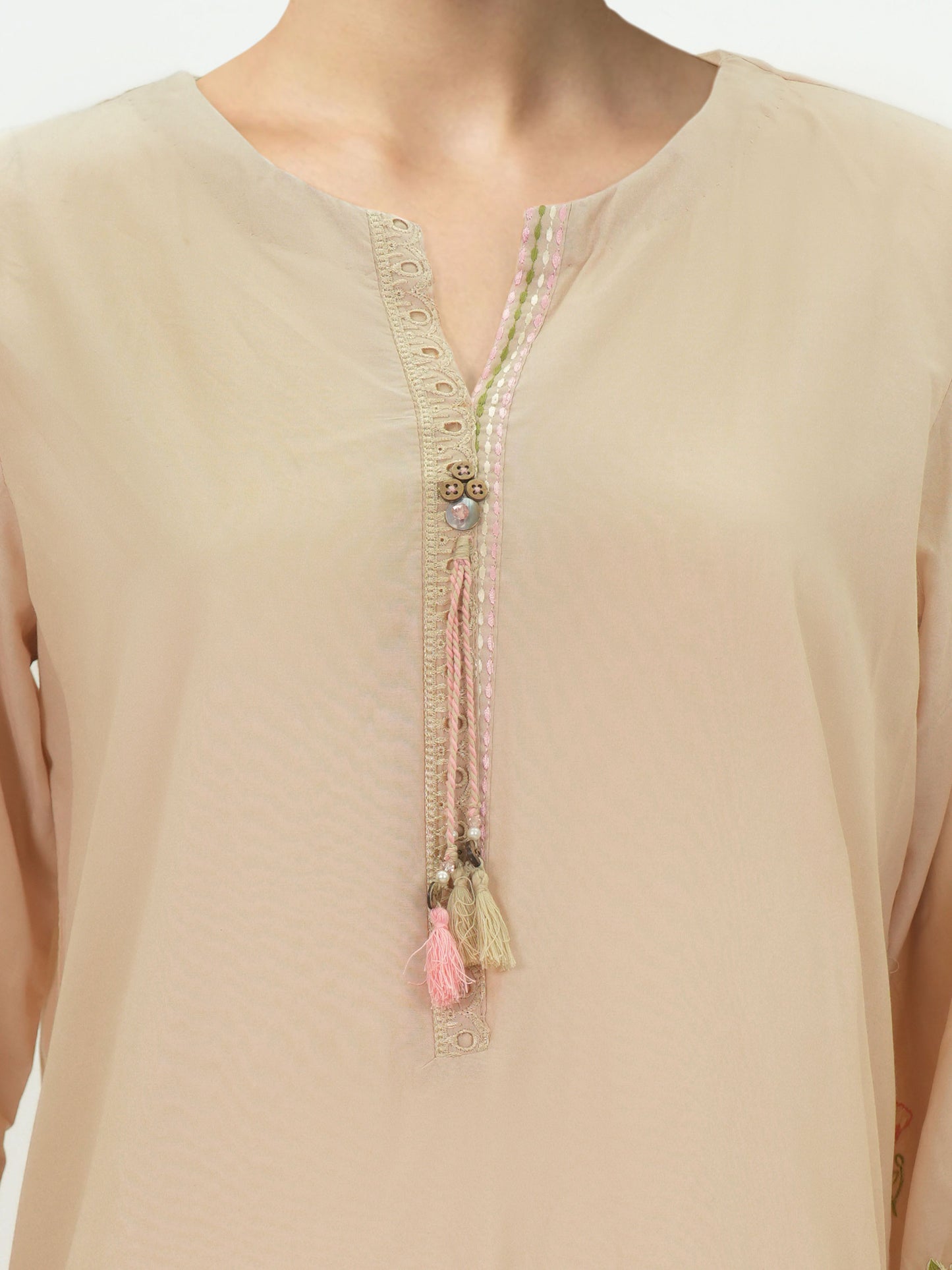 2 Piece Viscose Cotton Suit- Embroidered (Pret)