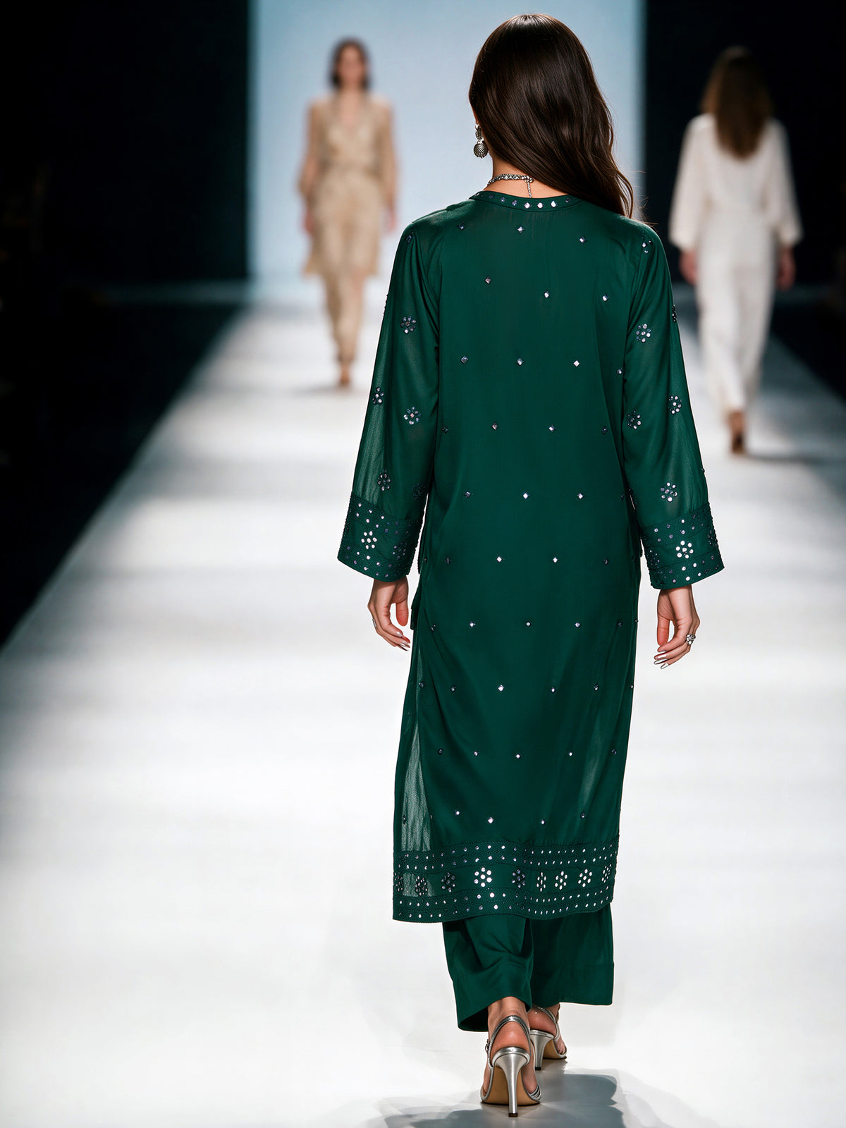 2 Piece Cotton Net Suit- Embroidered (Pret)