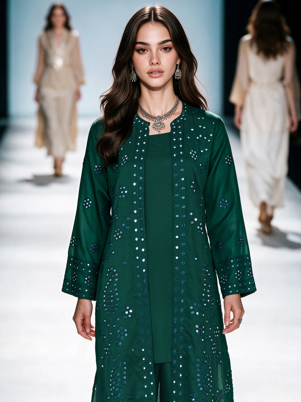 2 Piece Cotton Net Suit- Embroidered (Pret)