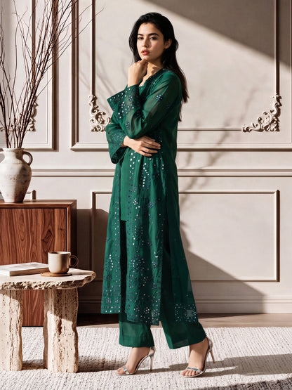 2 Piece Cotton Net Suit- Embroidered (Pret)