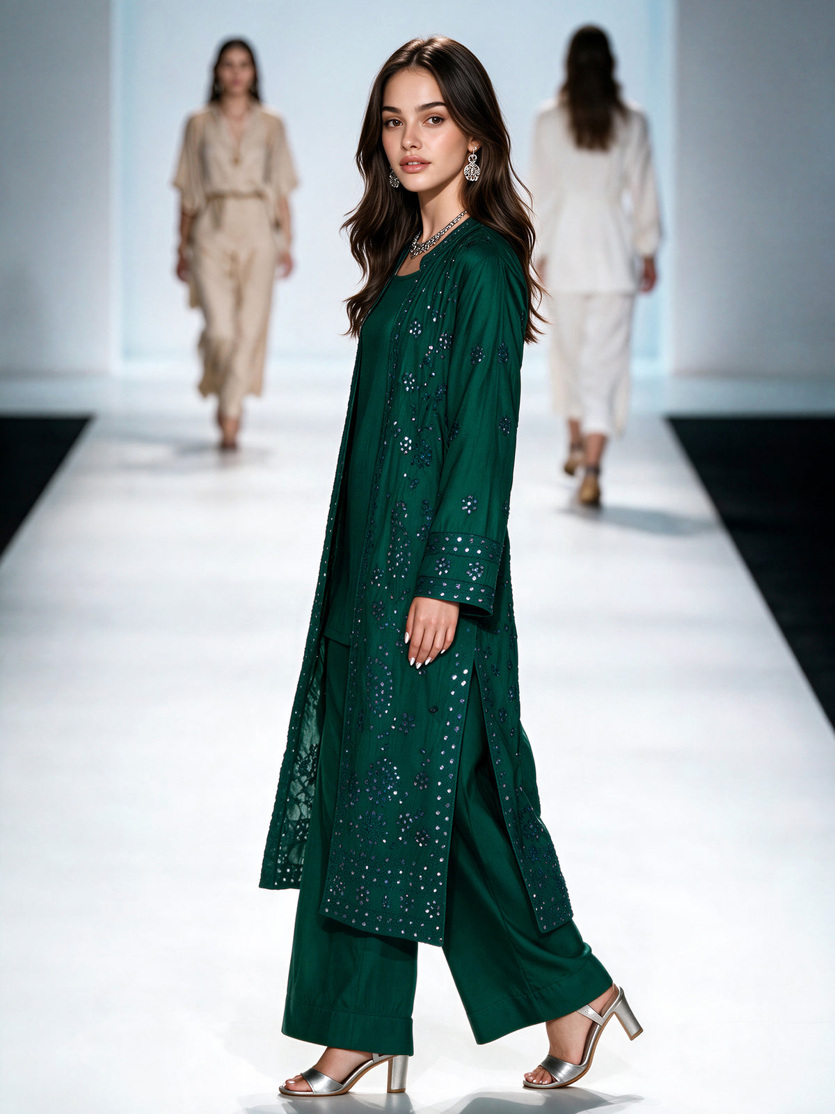 2 Piece Cotton Net Suit- Embroidered (Pret)