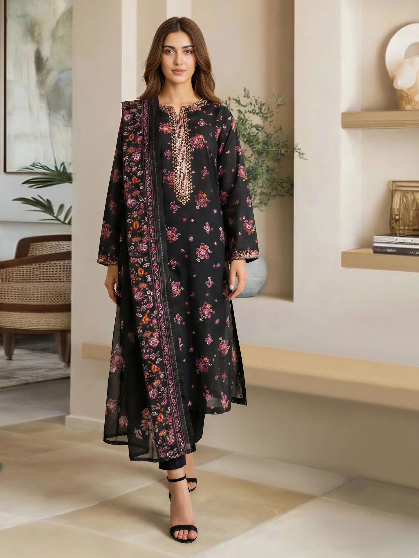 2 Piece Lawn Suit- Embroidered (Pret)