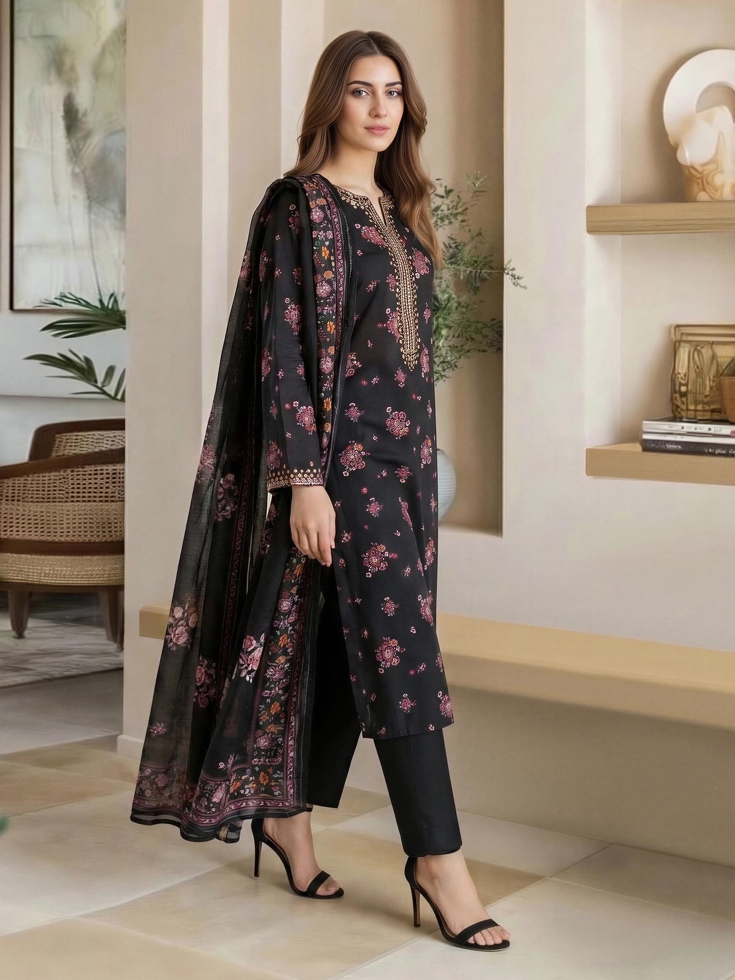 2 Piece Lawn Suit- Embroidered (Pret)