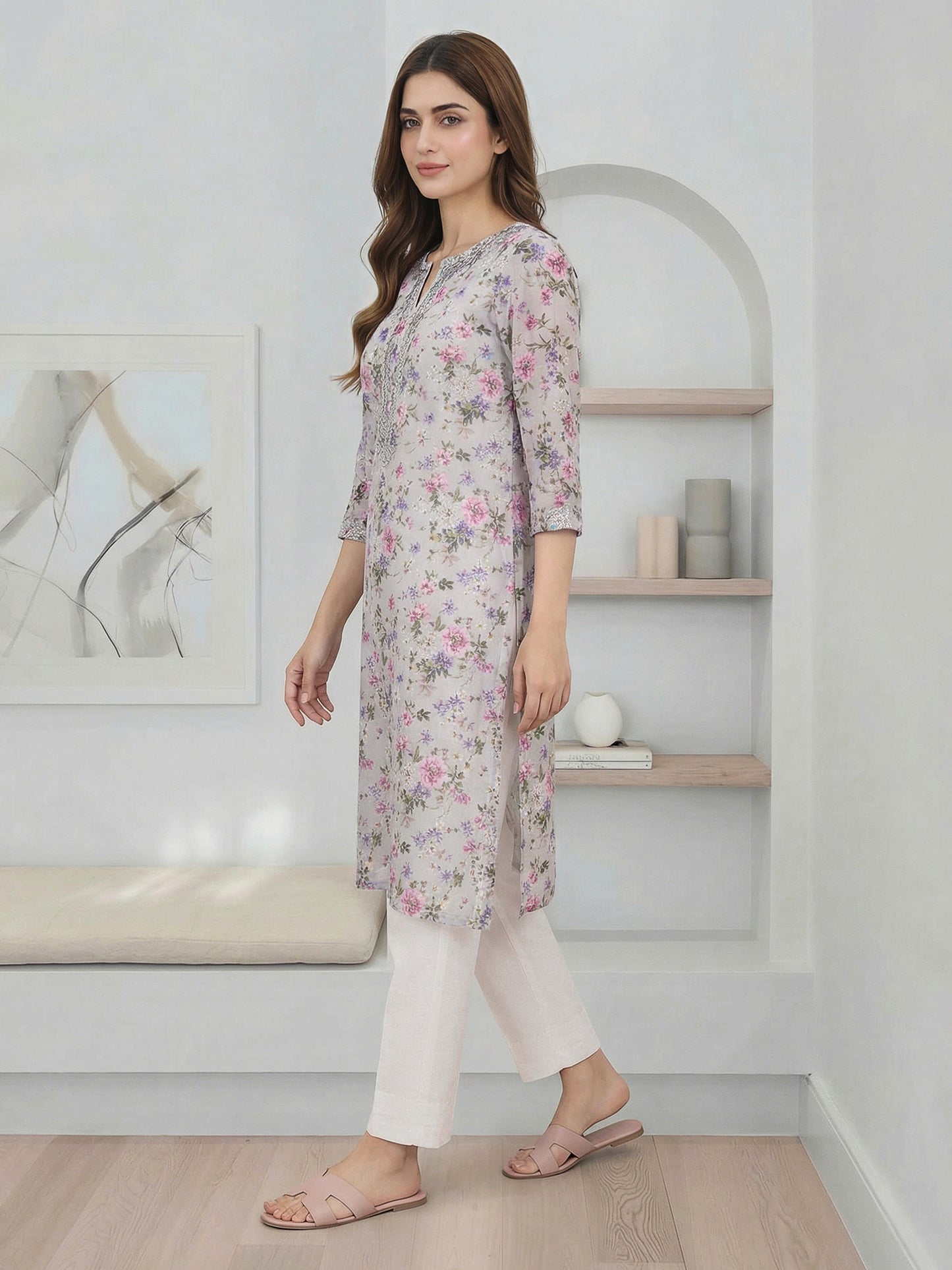 Lawn Shirt- Embroidered (Pret)