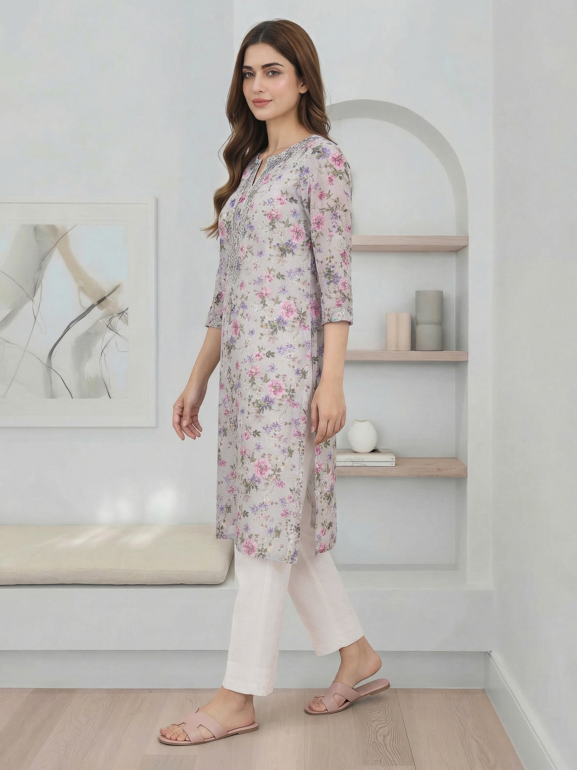 Lawn Shirt- Embroidered (Pret)