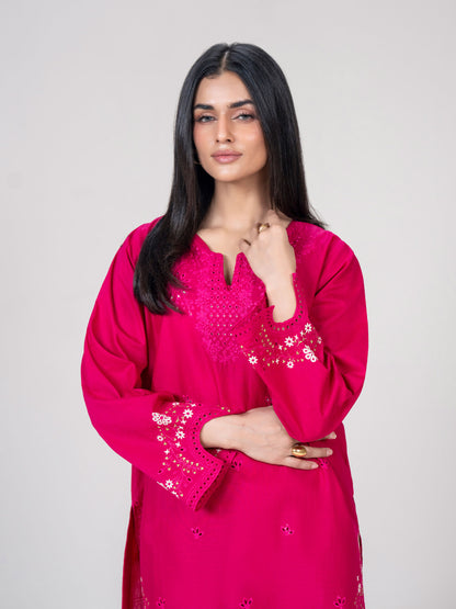 2 Piece Cambric Suit- Embroidered (Pret)