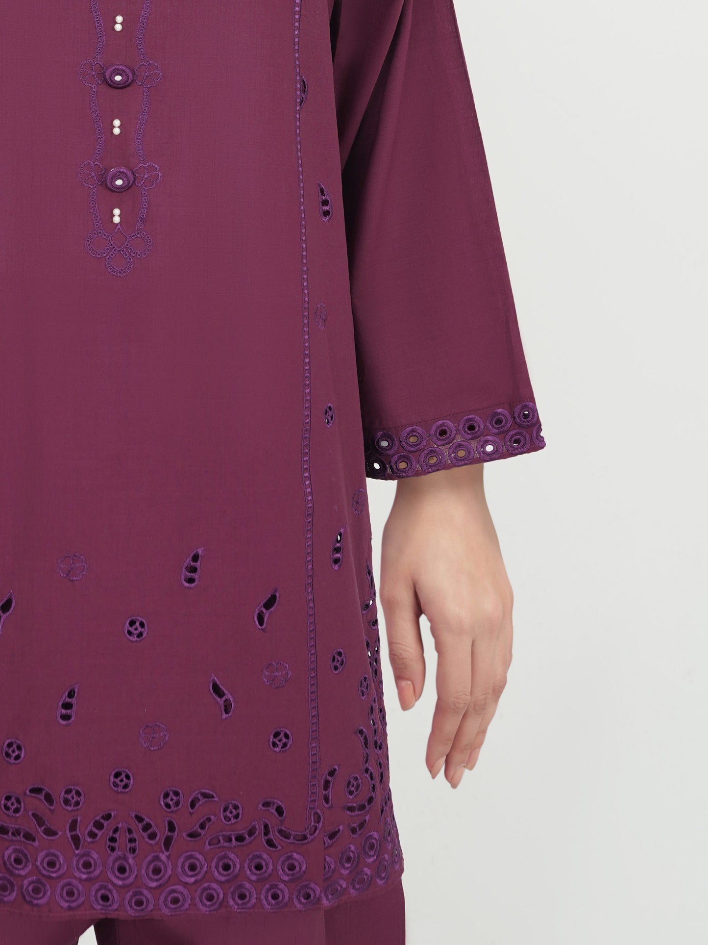 2 Piece  Lawn Slub Suit- Embroidered (Pret)