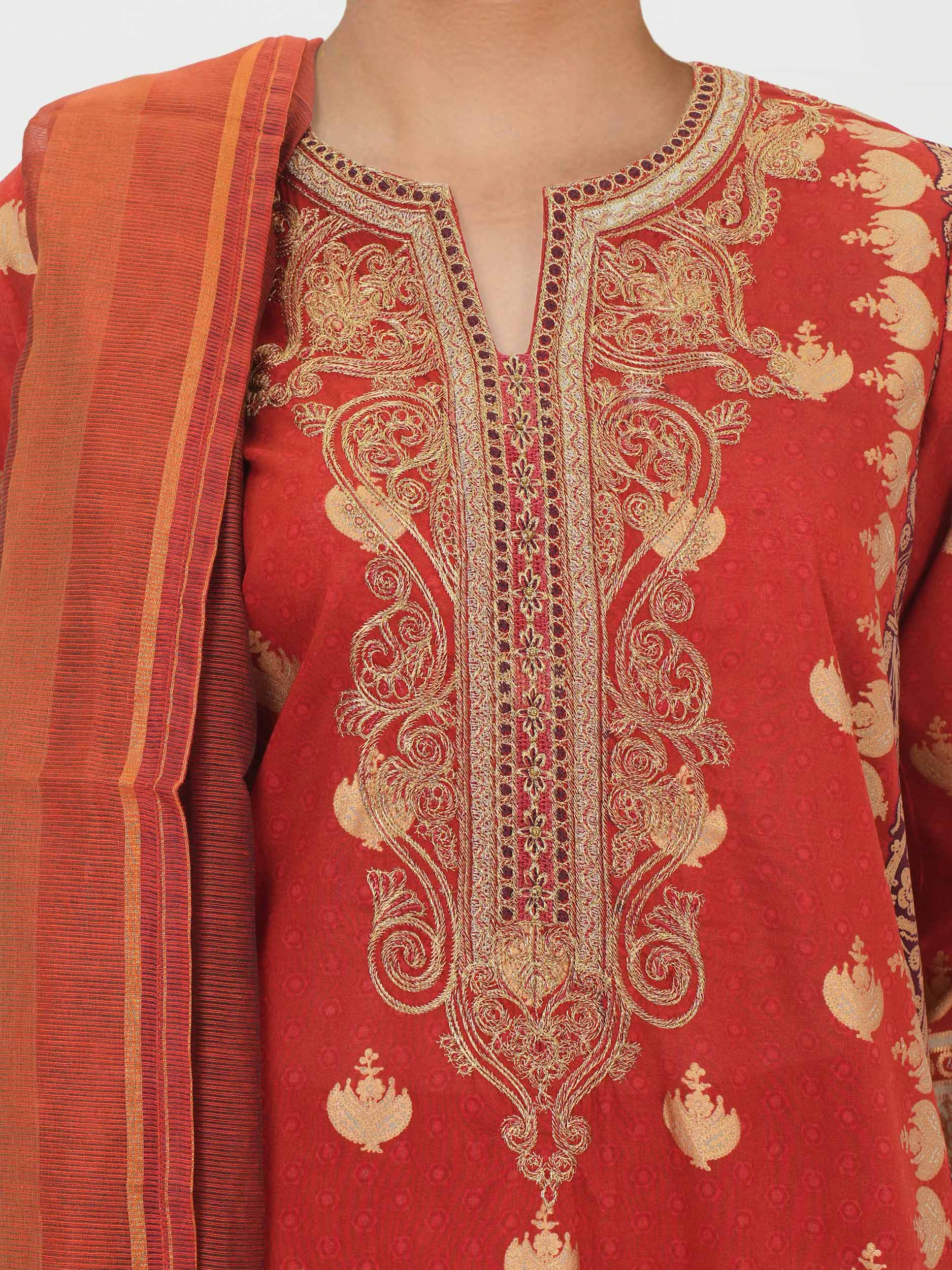 3 Piece Lawn Suit- Embroidered (Pret)