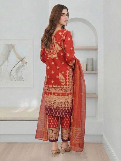 3 Piece Lawn Suit- Embroidered (Pret)