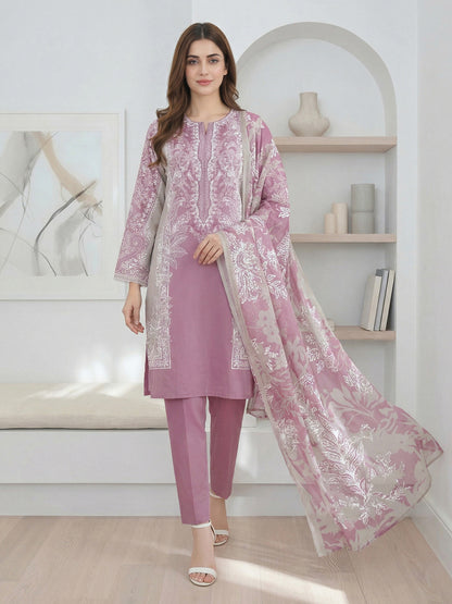 3 Piece Lawn Suit- Embroidered (Pret)