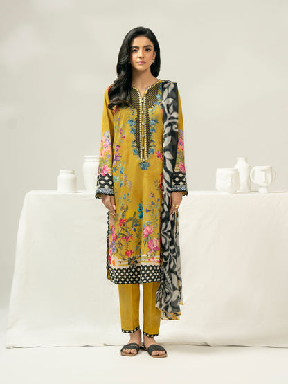 3 Piece Cambric Suit-Embroidered (Pret)