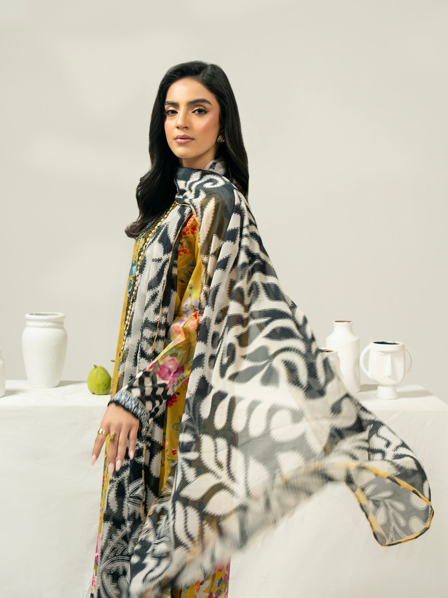 3 Piece Cambric Suit-Embroidered (Pret)