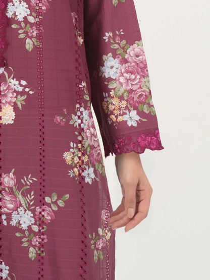 3 Piece Lawn Texture Suit- Embroidered (Pret)