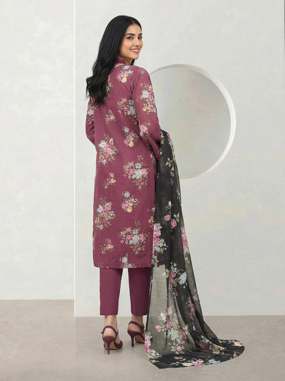 3 Piece Lawn Texture Suit- Embroidered (Pret)
