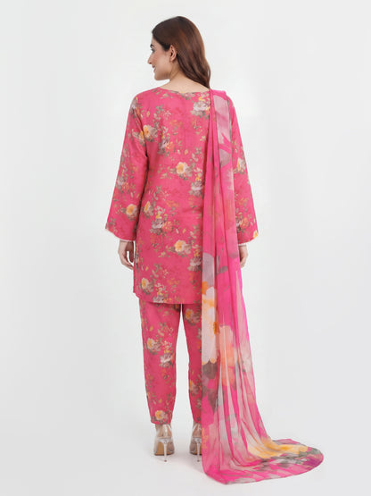 3-Piece Dobby Suit-Embroidered (Pret)