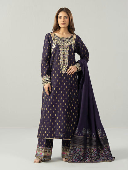 3 Piece Khaddar Suit- Embroidered (Pret)