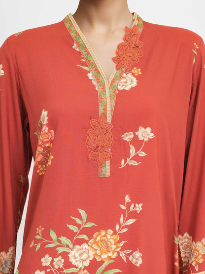 Viscose Slub Co-ord set- Embroidered