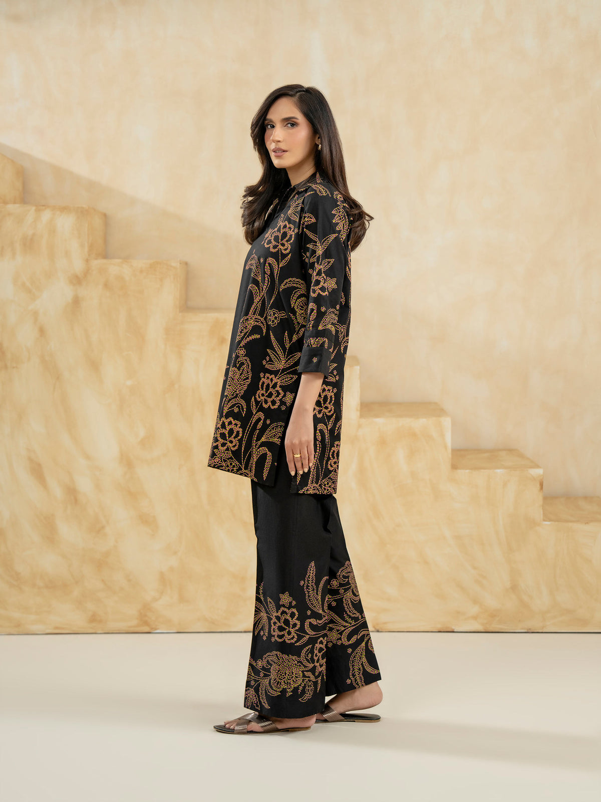 Lawn Co-ord Set-Paste Print (Pret)