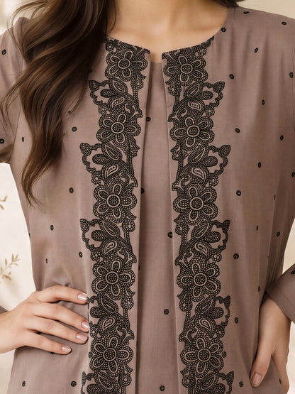 Khaddar Co-ord Set- Embroidered