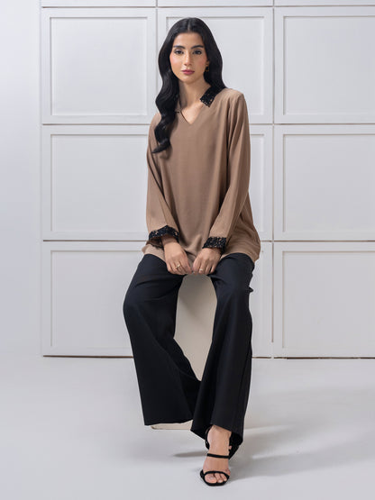 Embroidered Silk-Top