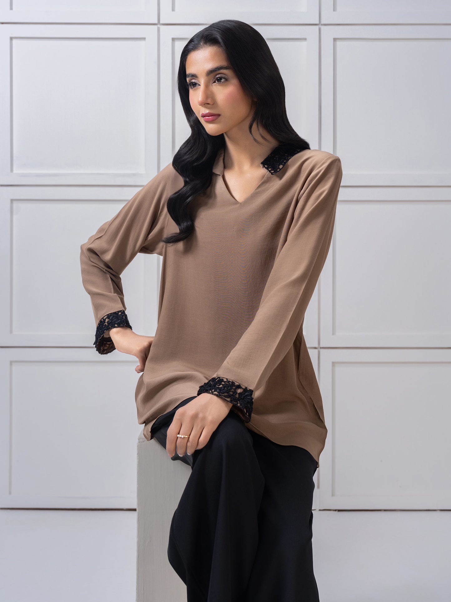 Embroidered Silk-Top