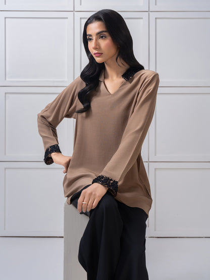 Embroidered Silk-Top