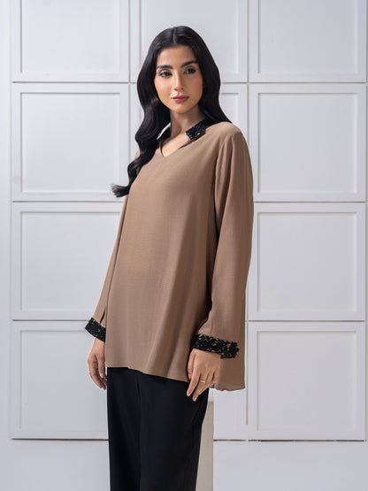 Embroidered Silk-Top