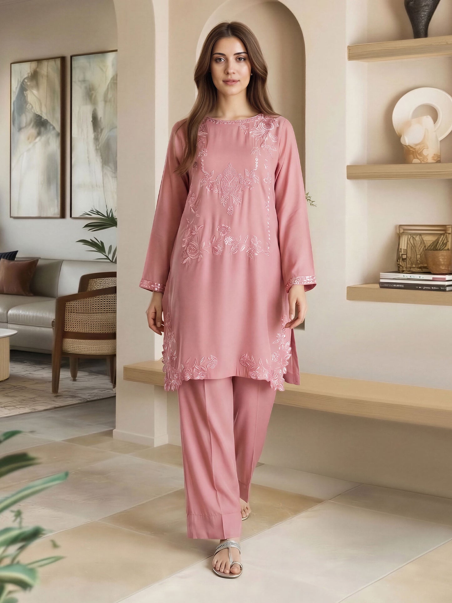 2 Piece Lawn Suit- Embroidered (Pret)