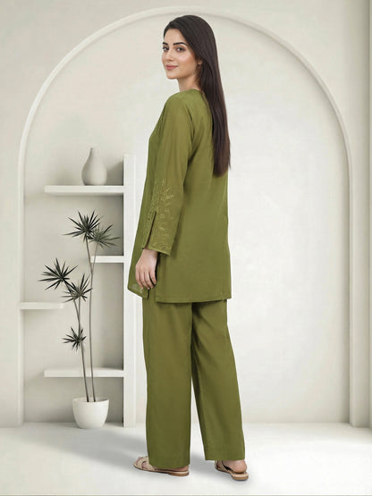 Viscose Slub Co-ord set- Embroidered