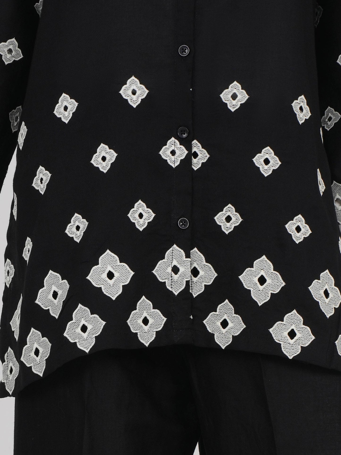 Dobby Co-ord Set- Embroidered 