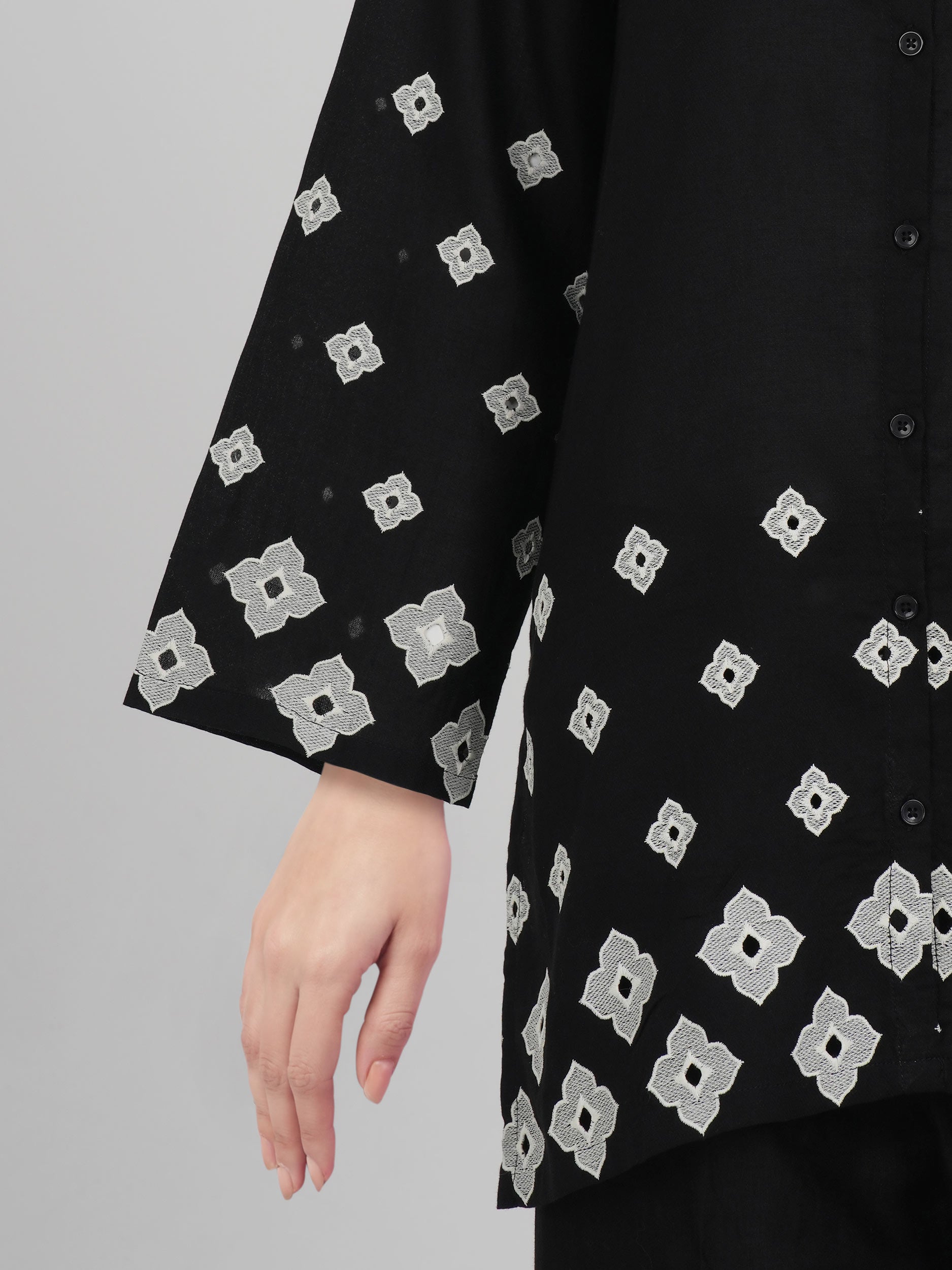 Dobby Co-ord Set- Embroidered 