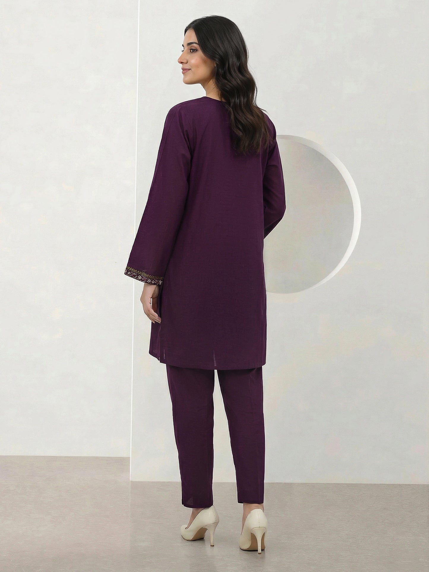 2 Piece  Lawn Slub Suit- Embroidered (Pret)