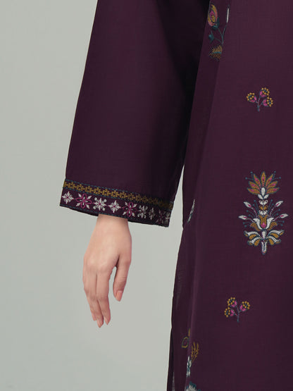2 Piece  Lawn Slub Suit- Embroidered (Pret)