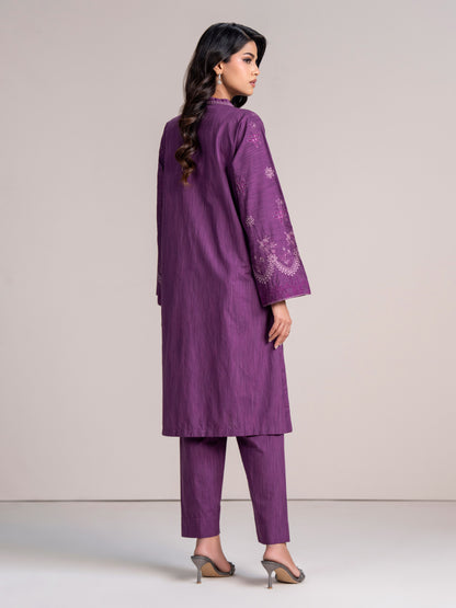 2 Piece Yarn Dyed Suit-Embroidered  (Pret)