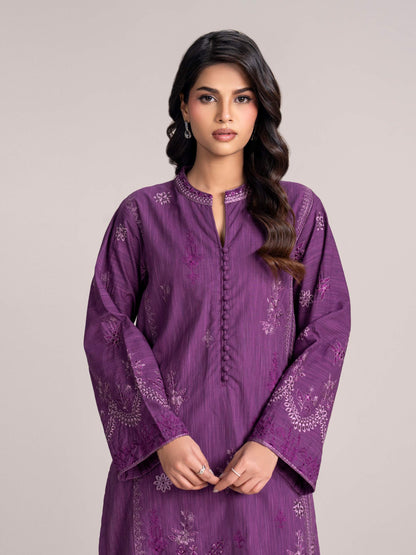 2 Piece Yarn Dyed Suit-Embroidered  (Pret)