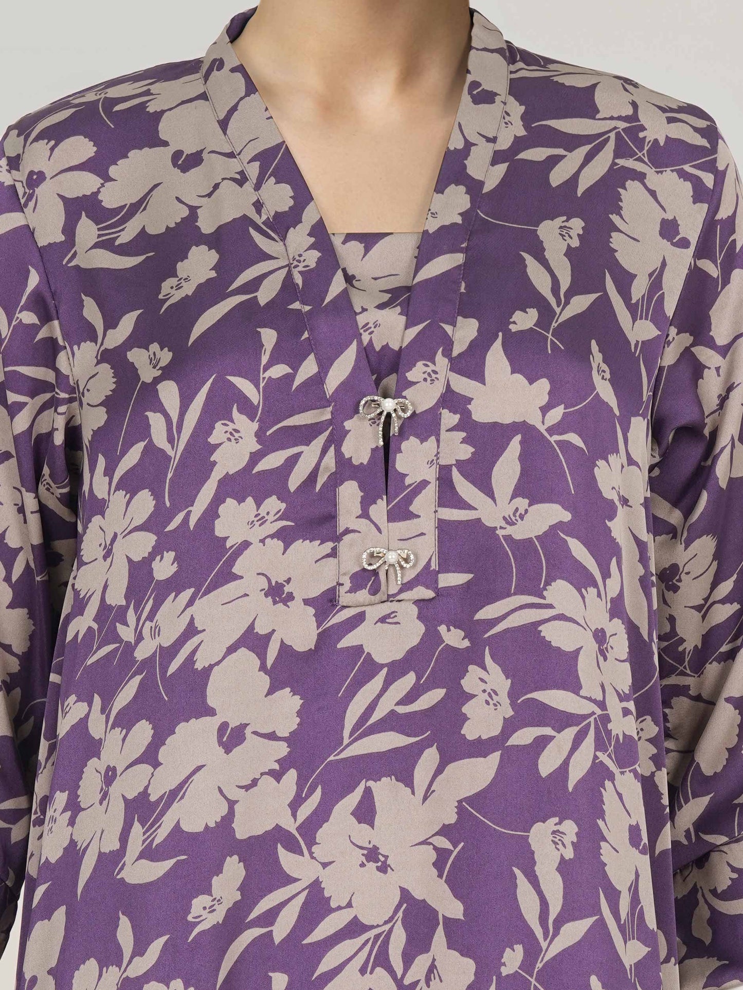 2 Piece Silk Suit- Embroidered (Pret)