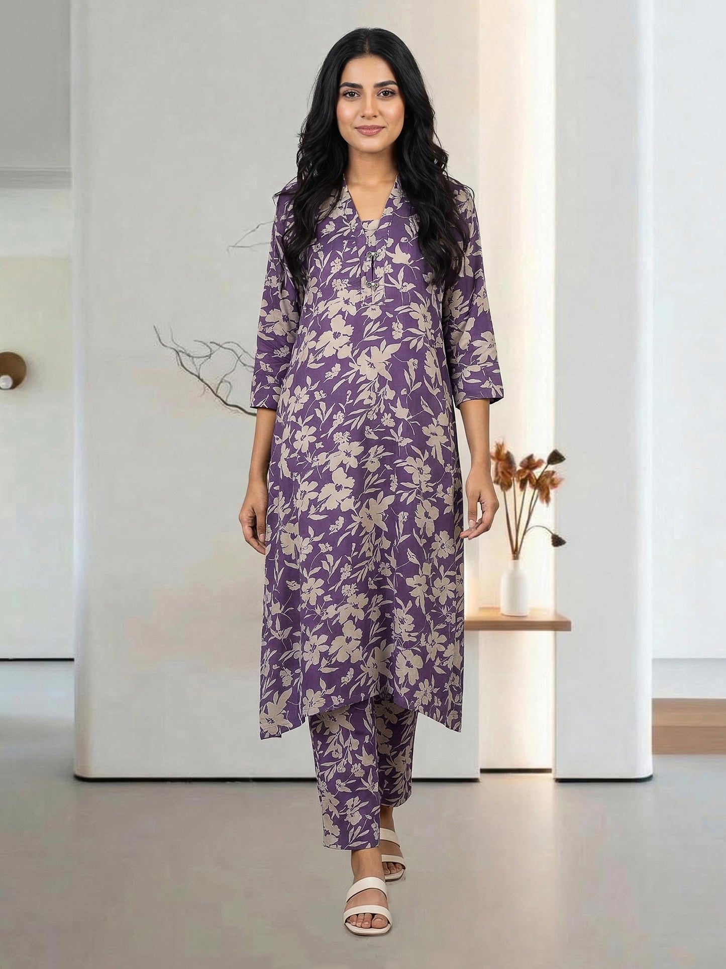 2 Piece Silk Suit- Embroidered (Pret)