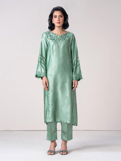 2 Piece Silk Suit- Embroidered (Pret)