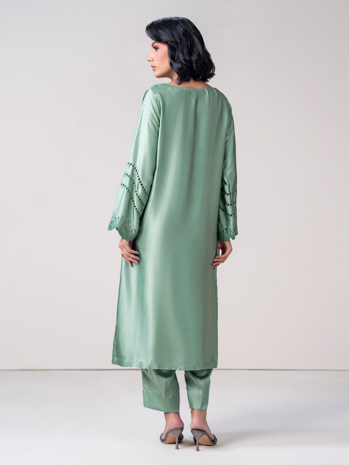 2 Piece Silk Suit- Embroidered (Pret)