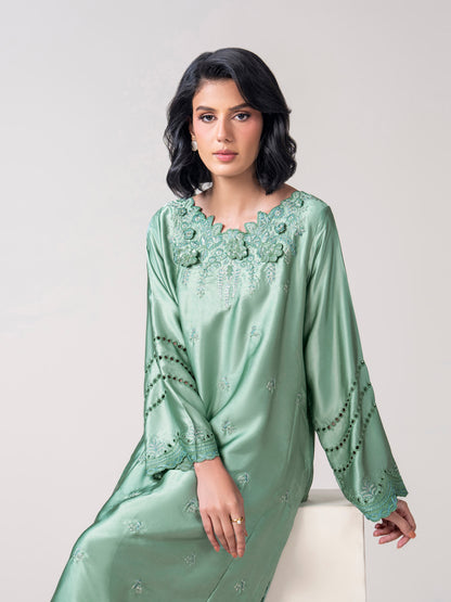 2 Piece Silk Suit- Embroidered (Pret)