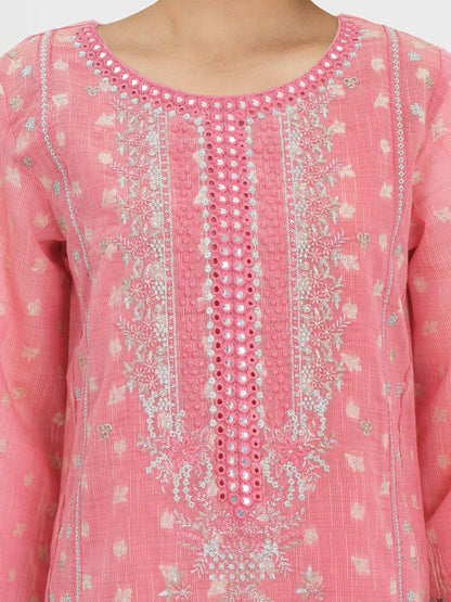 2 Piece Jacquard Yarn Dyed Suit- Embroidered (Pret)